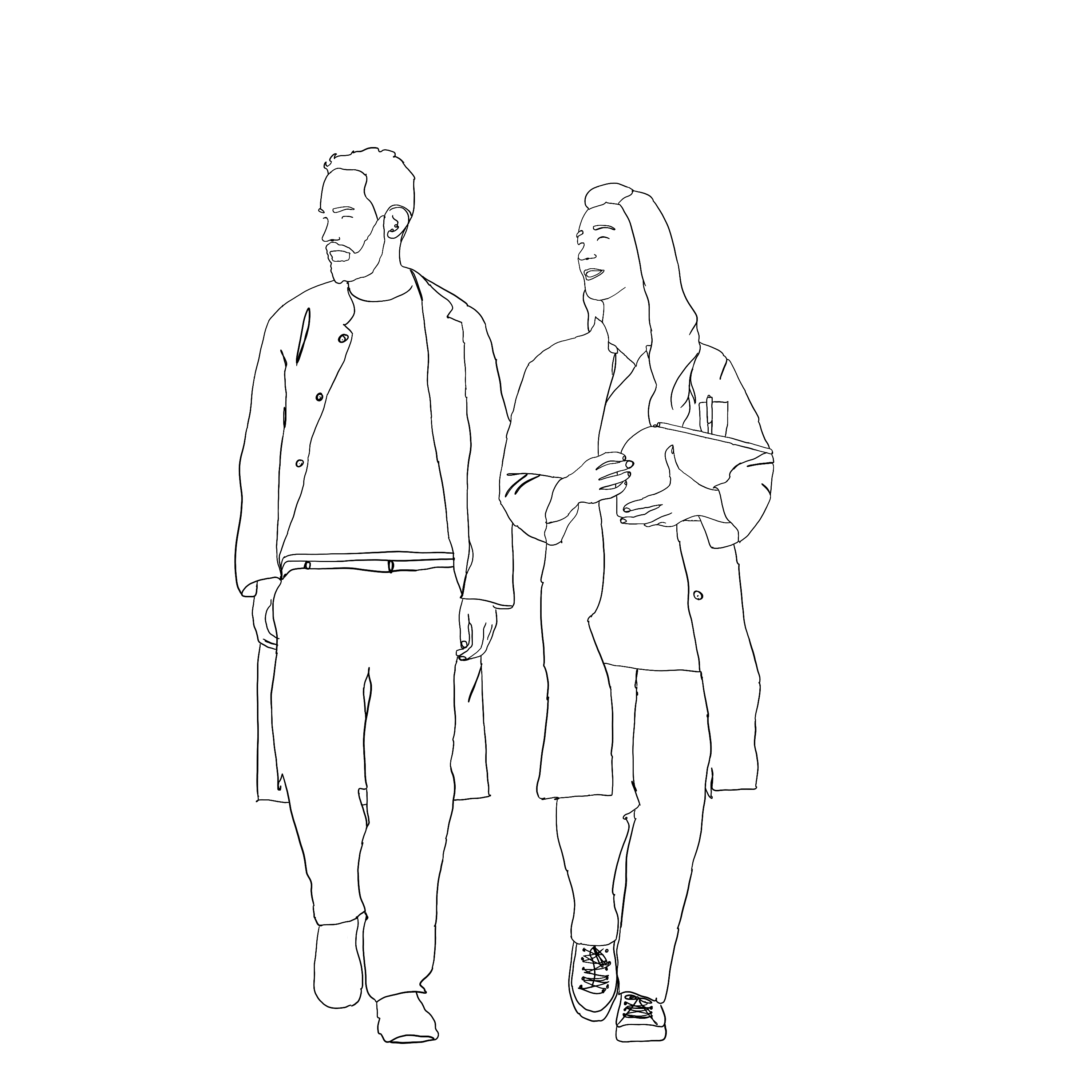 En tegning av en person