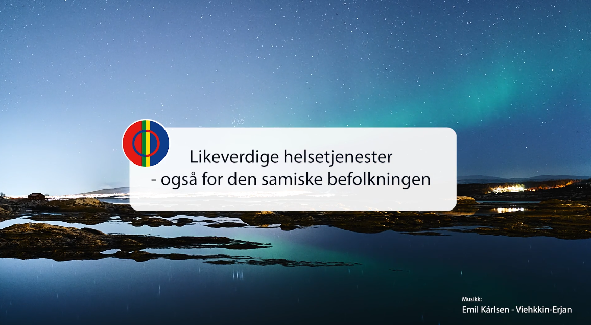 Et skilt oppå et bilete av nordlys