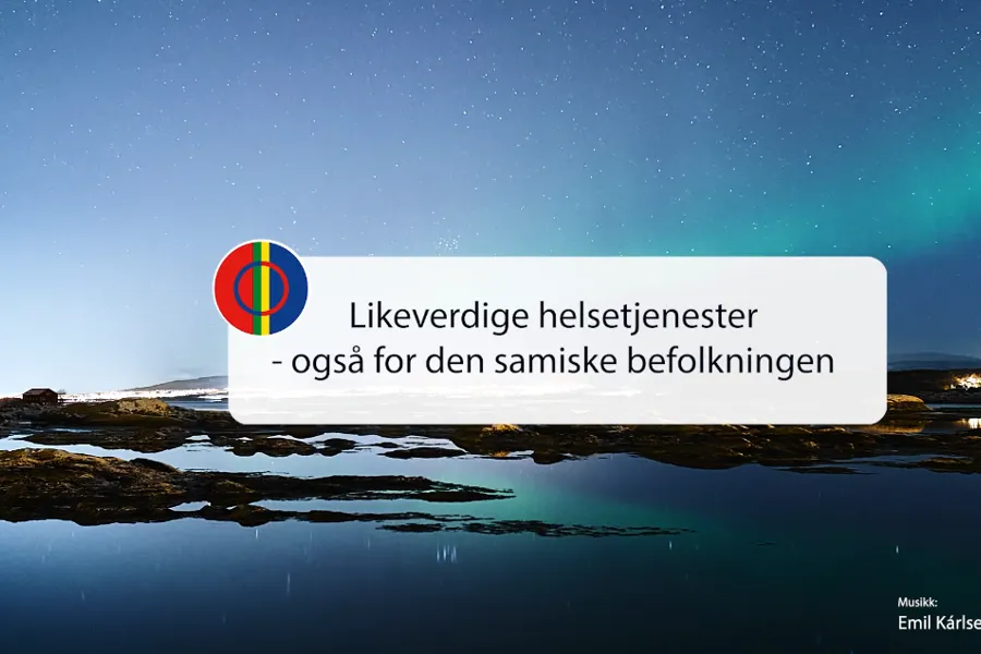 Et skilt oppå et bilete av nordlys