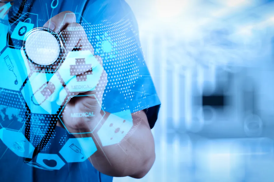 dital verden i helse. Abstrakt bilde