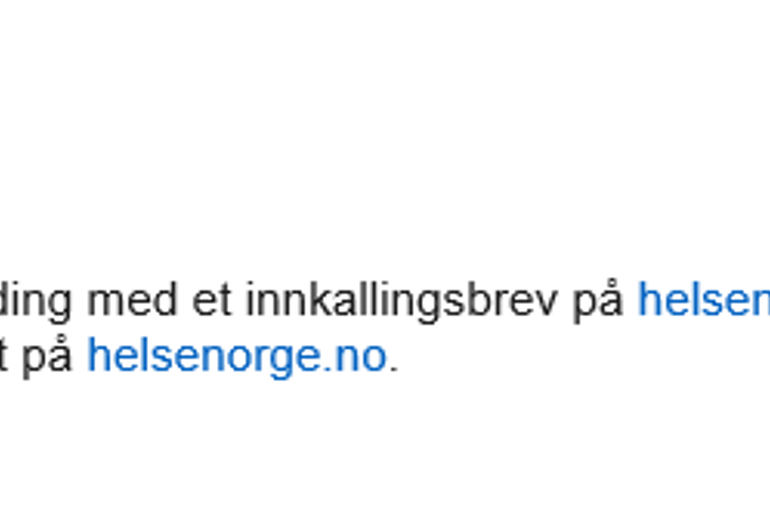 Bilde av en falsk e-post. Skjermdump.