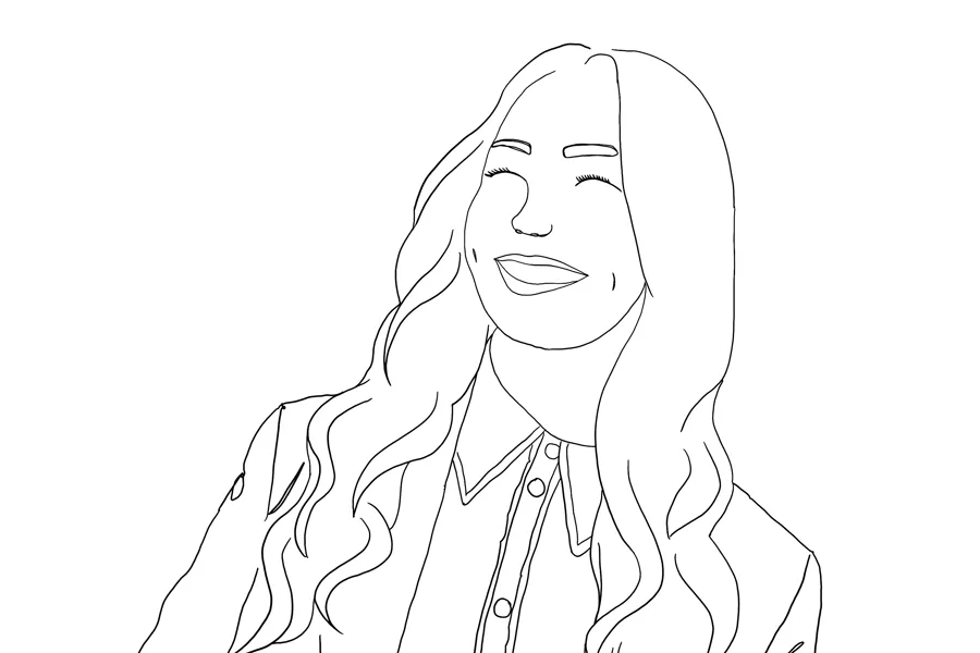 En tegning av en person